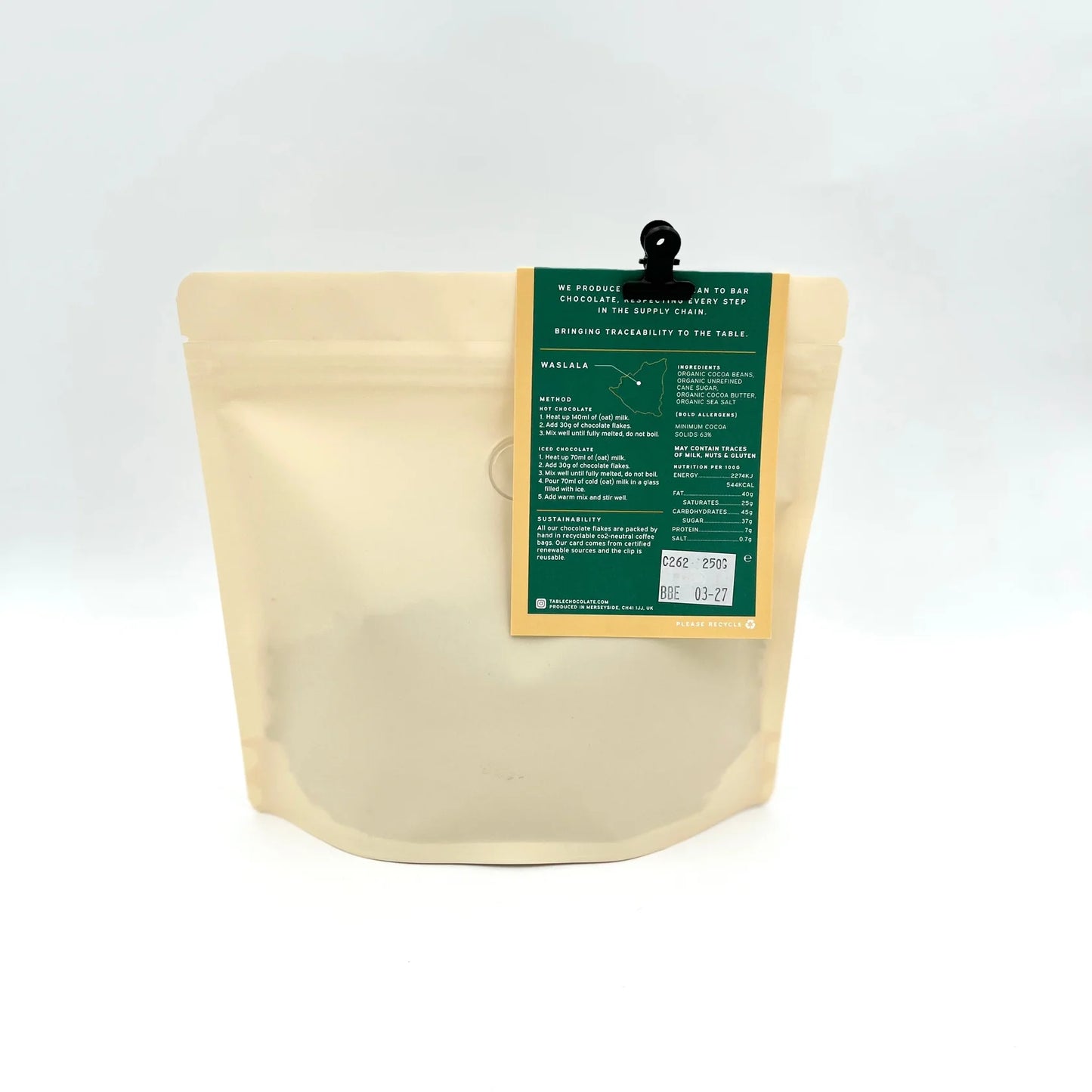 Table Hot Chocolate 63% Nicaragua- Salted 250g