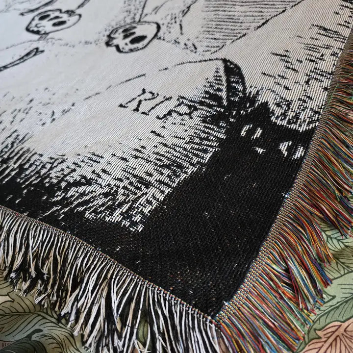 Unidentified Flying Ghosties Jacquard Woven Tapestry Blanket