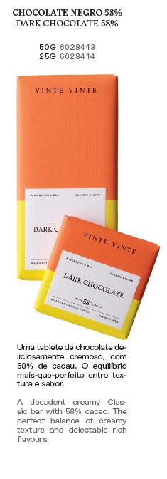 Vinte Vinte Classic Dark Chocolate 58% 50g
