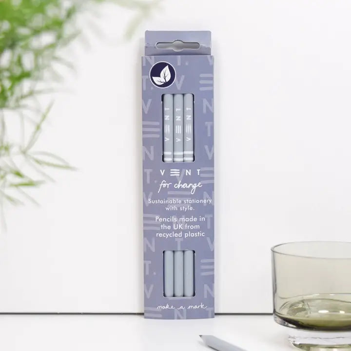 Vent Pencils Pack of 3 Recycled - Dusty Blue