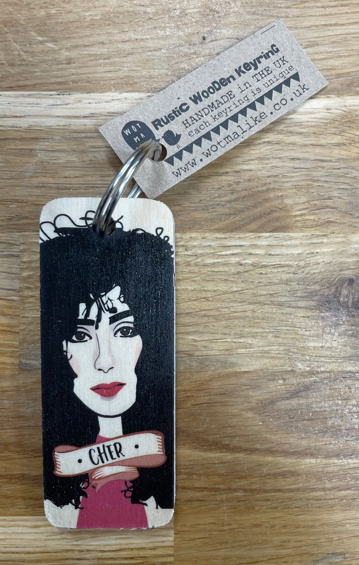 Cher Character Wooden Keyring