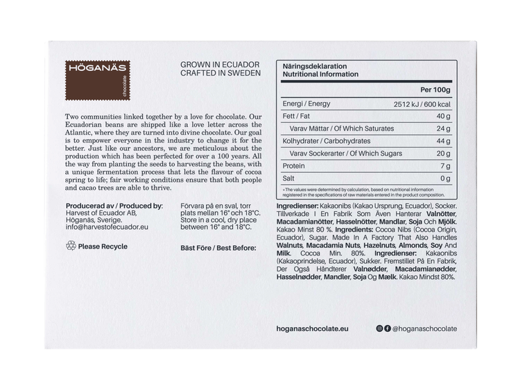 Höganäs Chocolate 80% Dark 70g