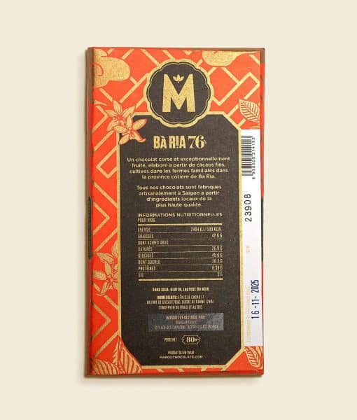 Marou Ba Ria, Vietnam 76% Dark 80g