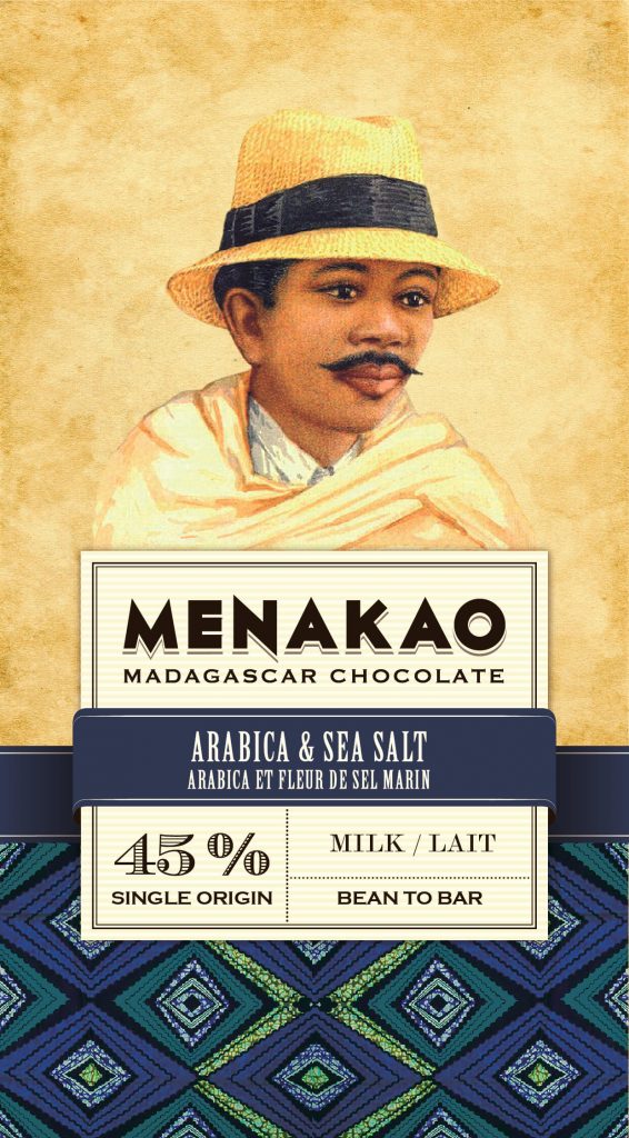 Menakao 45% Milk with Arabica Coffee & Sea Salt 75g