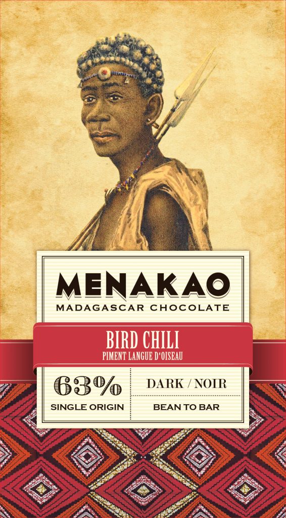 Menakao 63% Dark with Bird Chilli 75g