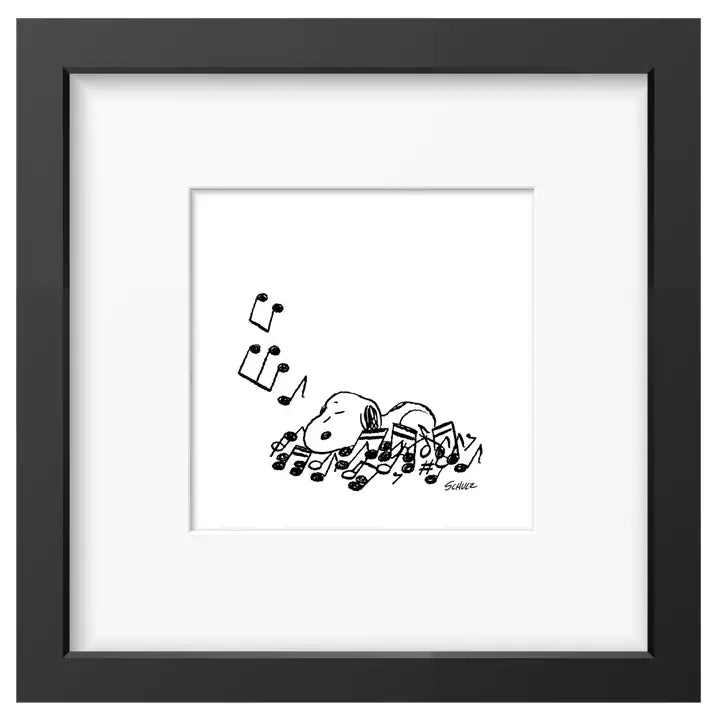 Peanuts Bed of Notes Framed Print