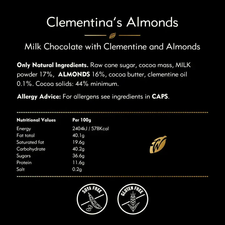 Willie's Cacao Clementina's Almonds Milk Chocolate 50g