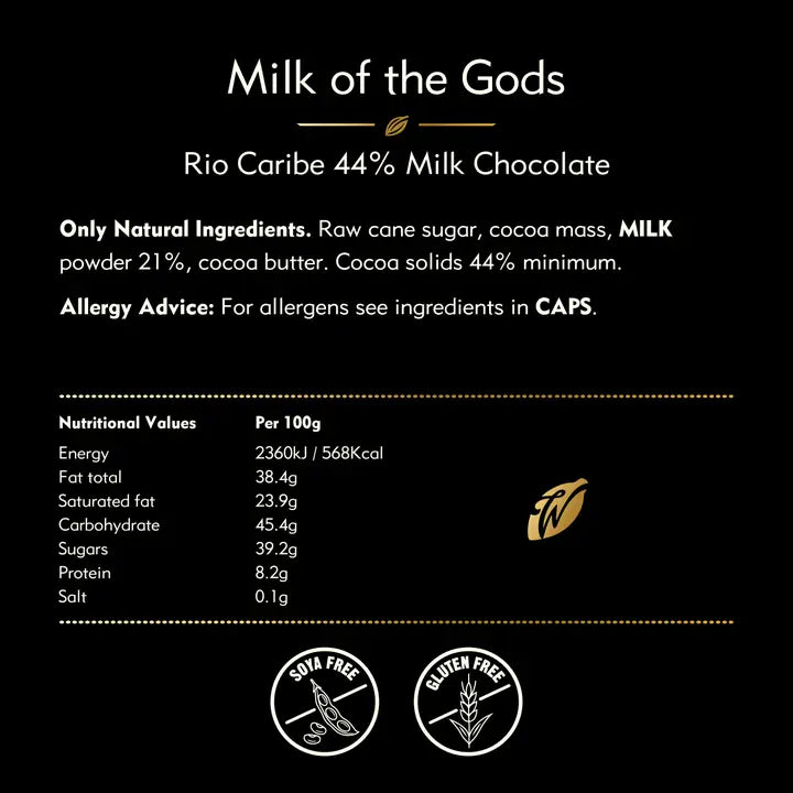 Willie's Cacao Milk of the Gods Rio Caribe 44% Milk Chocolate 50g
