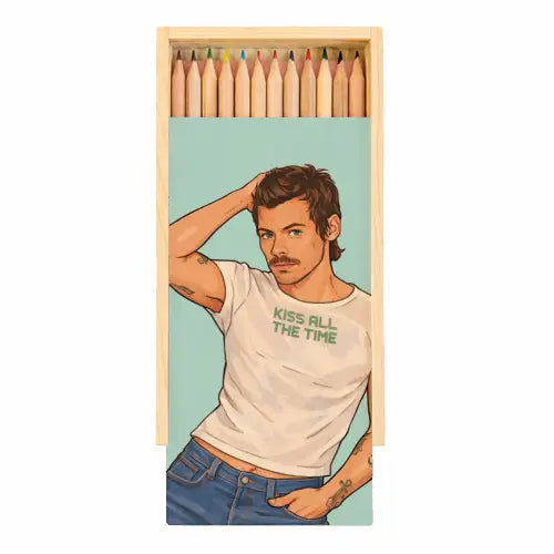 Coloured Pencils with Box 'Kiss Me Harry'