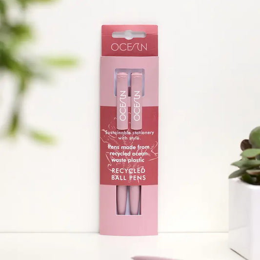 Vent Pack of 2 Recycled Pens - Ocean Collection - Coral Pink