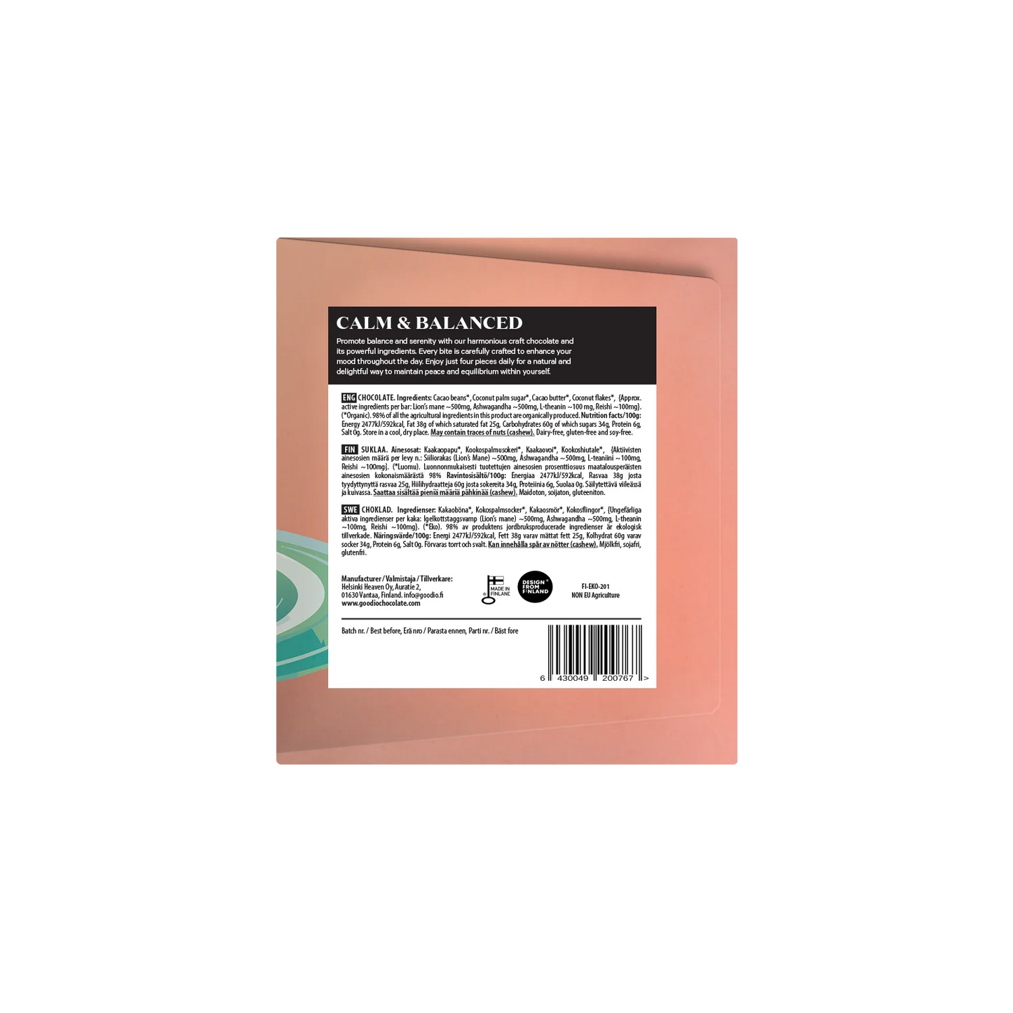 Goodio 49% Calm & Balanced Chocolate 48g