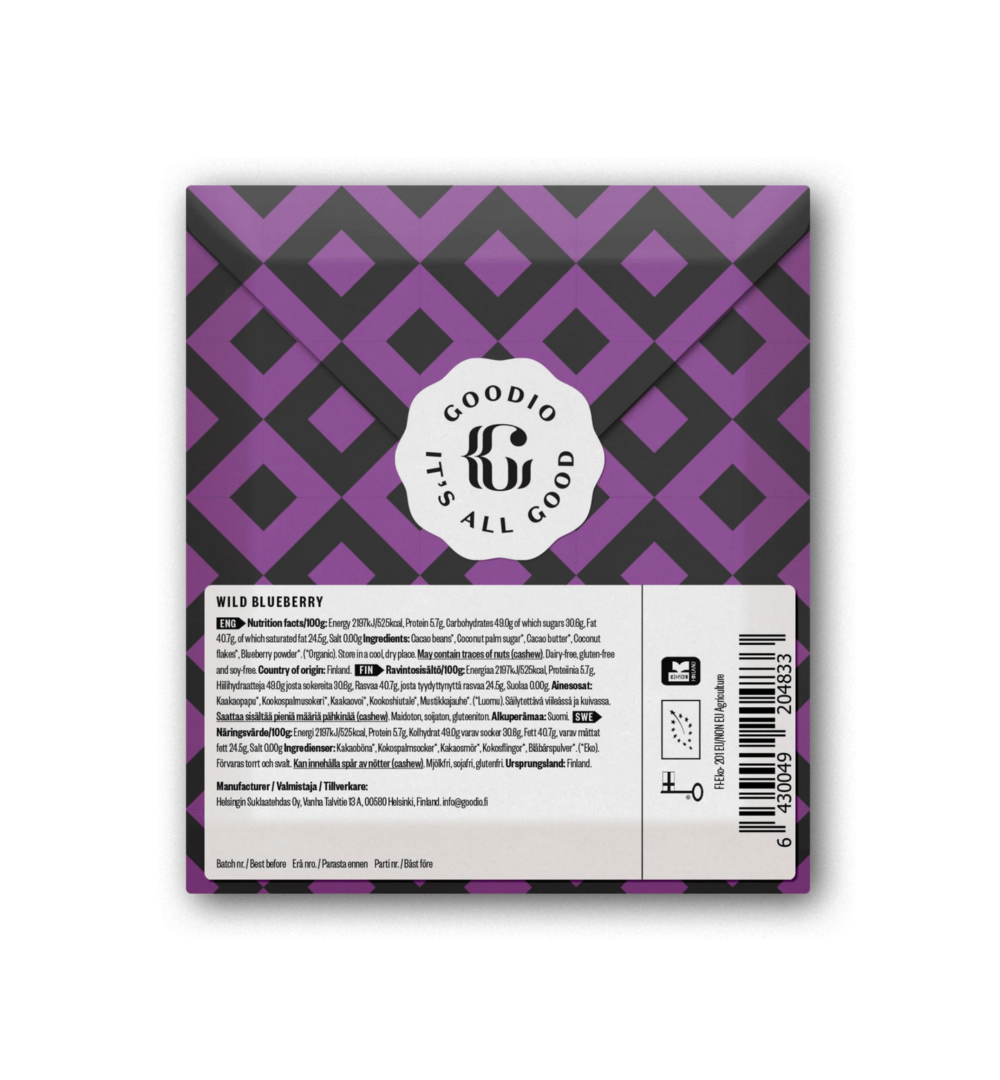 Goodio 61% Wild Blueberry Chocolate 48g