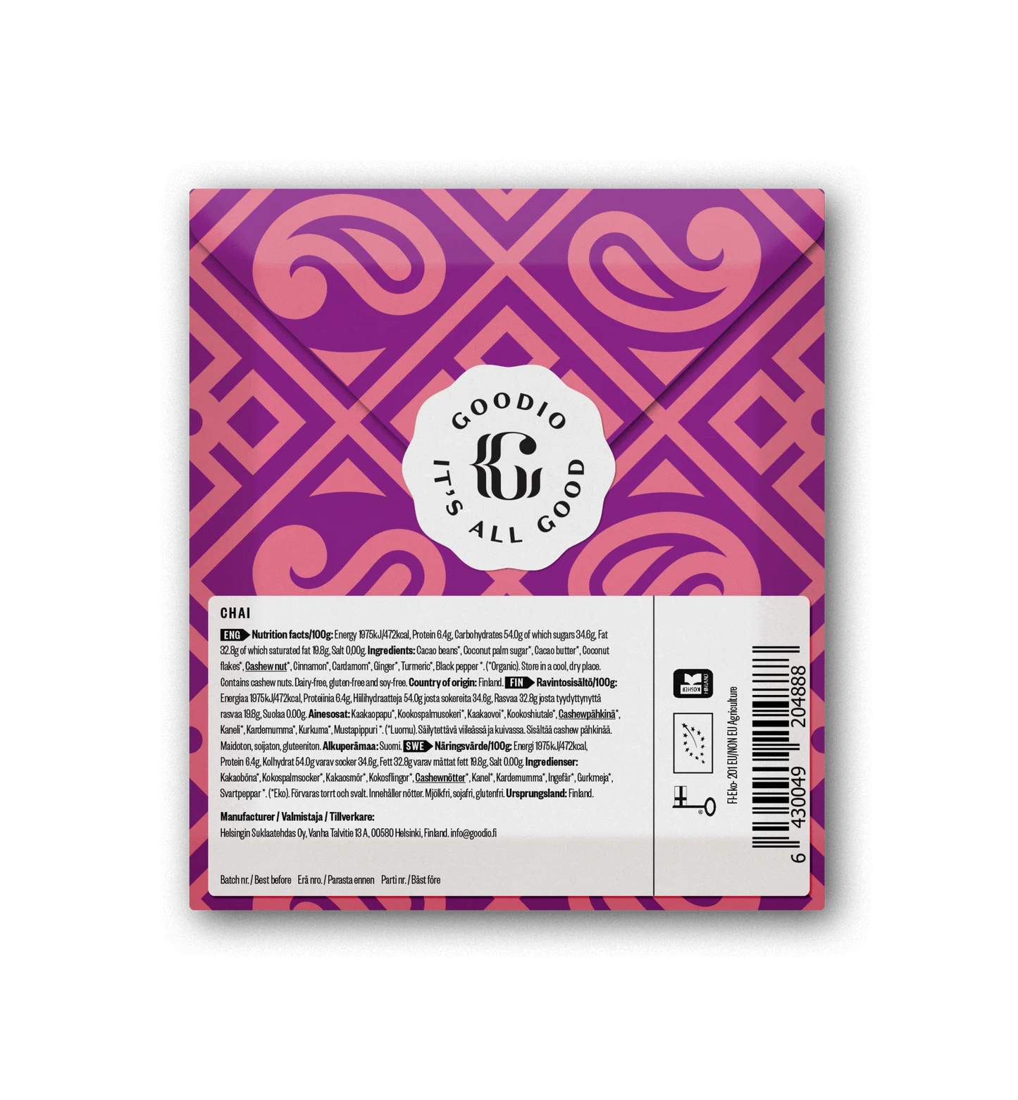 Goodio 50% Chai Chocolate 48g