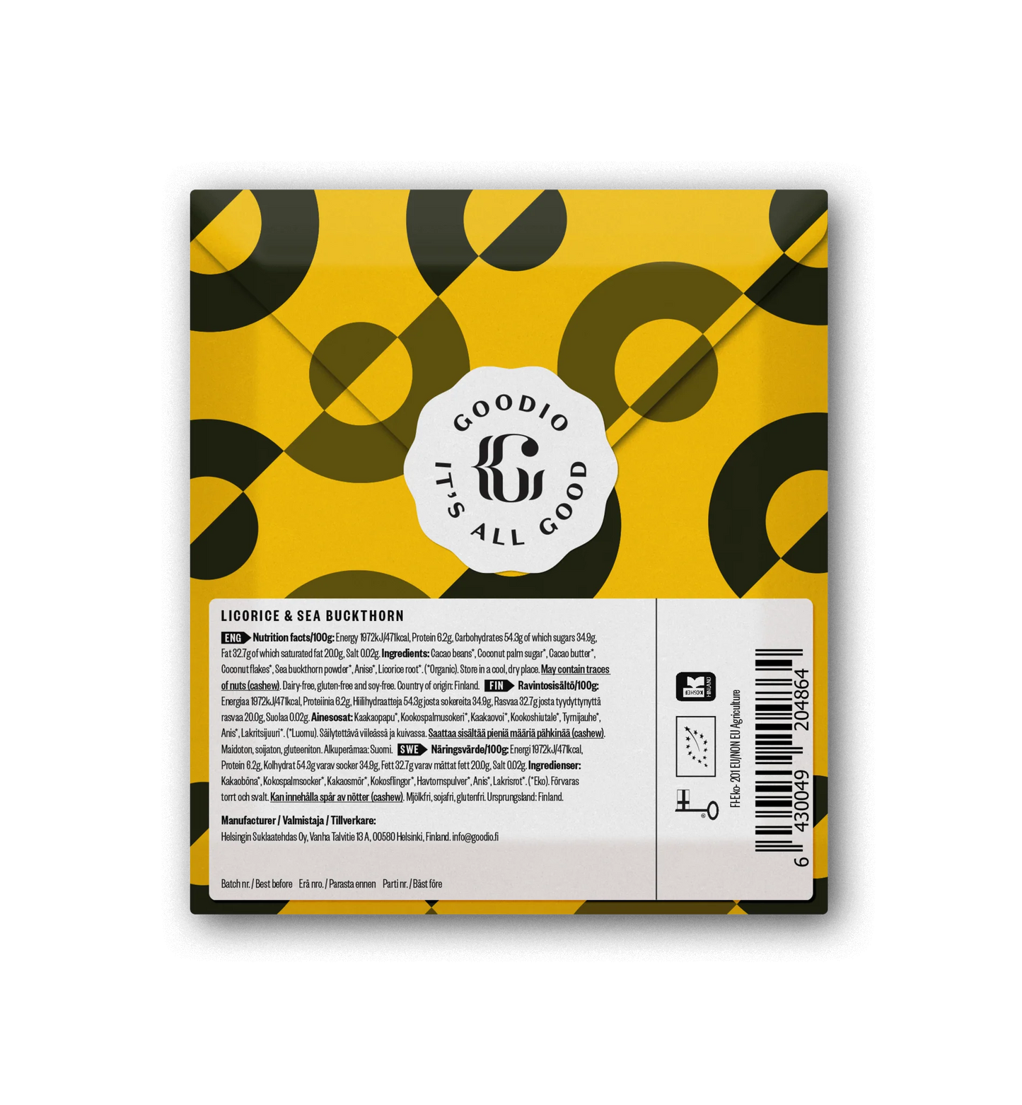 Goodio Licorice & Sea Buckthorn Chocolate 53% 48g