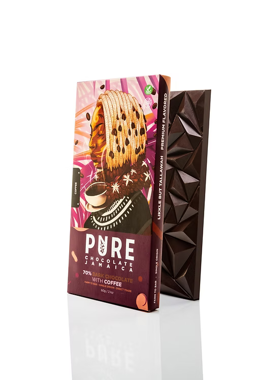 Pure Chocolate Jamaica 70% Dark with Coffee 60g