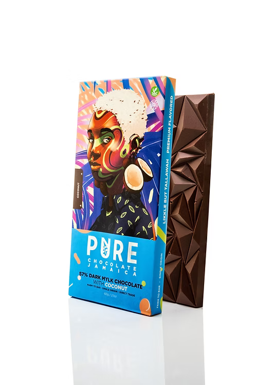 Pure Chocolate Jamaica 57% Dark Milk with Coconut 60g
