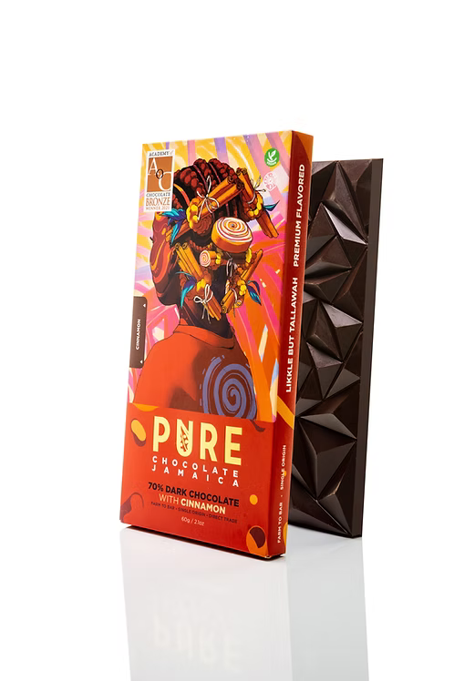 Pure Chocolate Jamaica 70% Dark with Cinnamon 60g