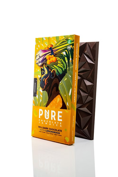 Pure Chocolate Jamaica 70% Dark with Lemongrass 60g