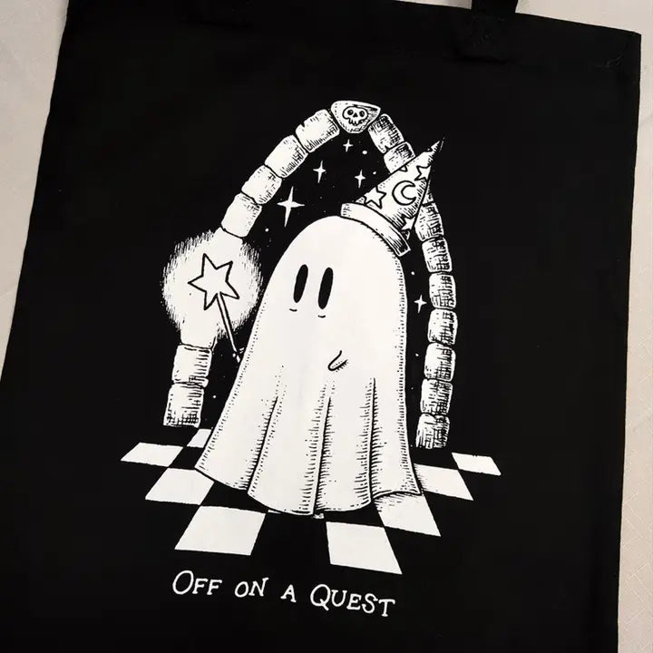Wizard Ghost "Off On A Quest" Tote Bag