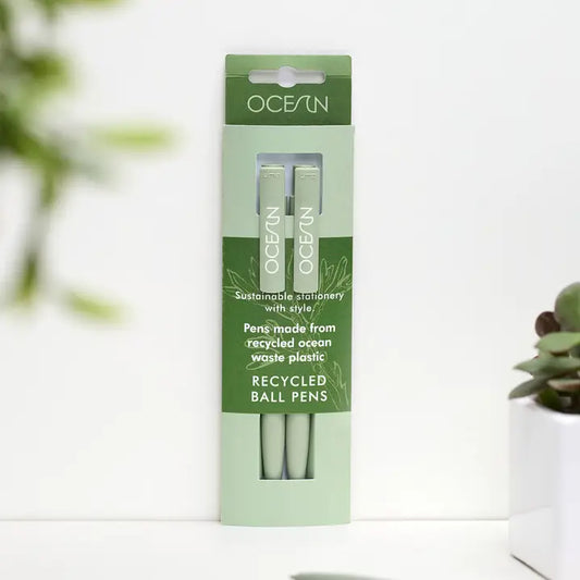 Vent Pack of 2 Recycled Pens - Ocean Collection - Algae Green