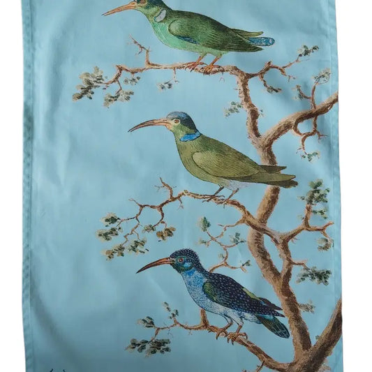 3 Hummingbirds Tea Towel 16thC Design Anselmus De Boodt