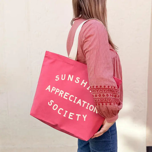 Sunshine Appreciation Society - Bright Pink Canvas Tote Bag