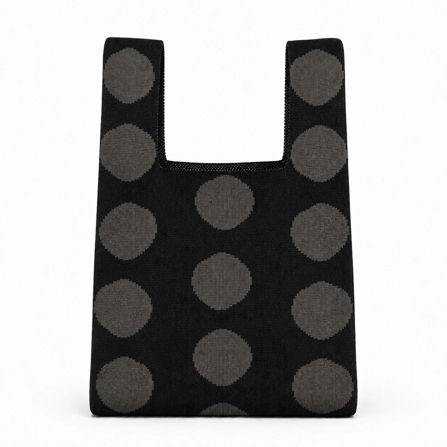 Mod Dot - Knitted Bag - Black & Charcoal