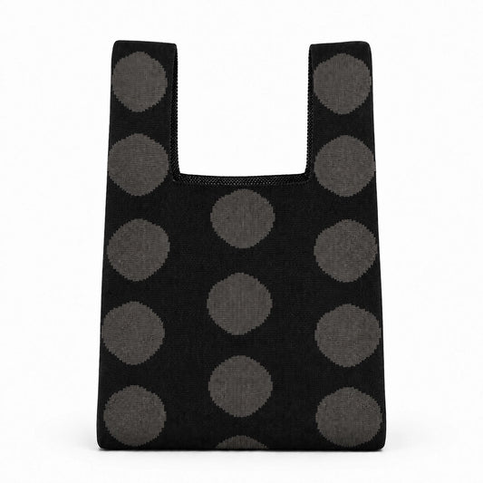 Mod Dot - Knitted Bag - Black & Charcoal