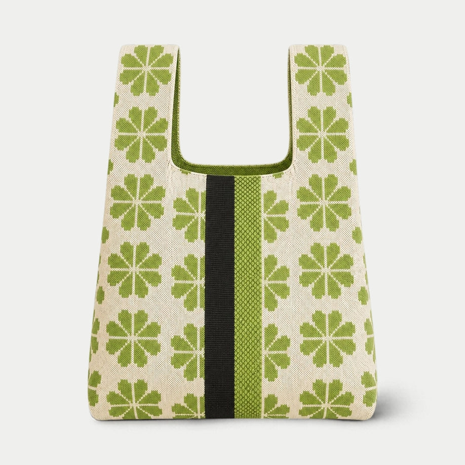 Sunburst Bloom - Knitted Bag - Green