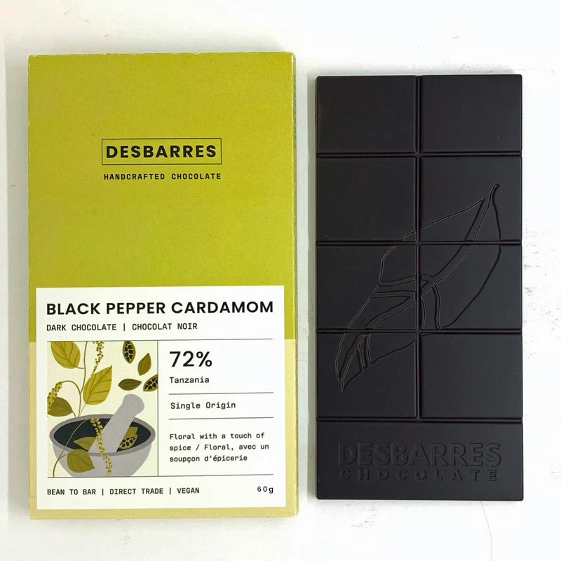 DesBarres 72% Tanzania Black Pepper Cardamom 60g