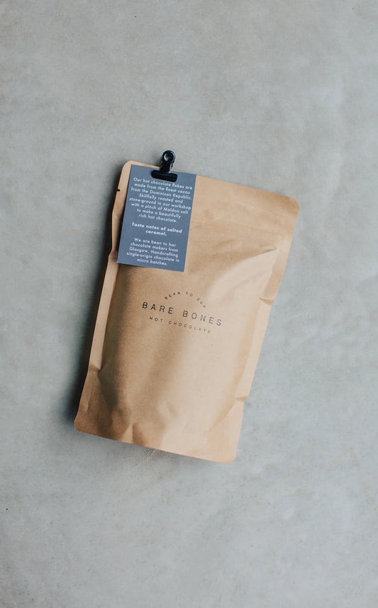 Bare Bones 68% Dominican Republic Salted Hot Chocolate Flakes 250g