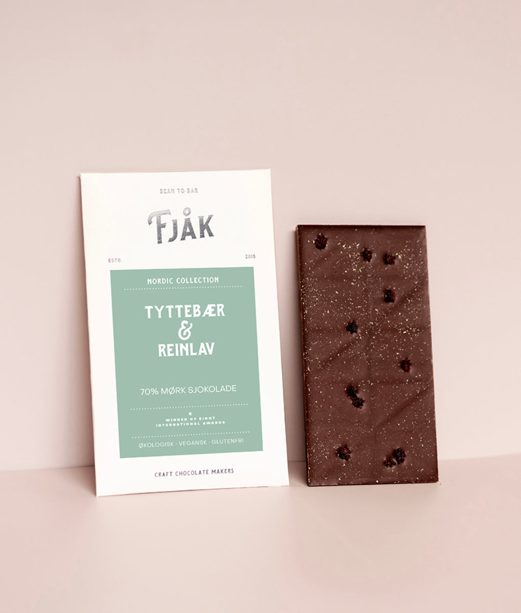 Fjåk Lingonberry & Reindeer Lichen 70% Dark 69g