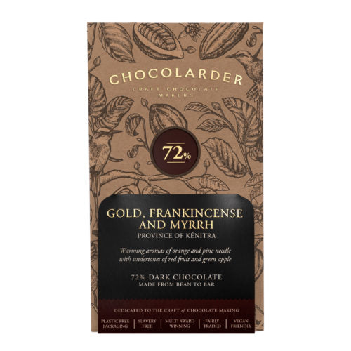Chocolarder Gold, Frankincense & Myrrh 72% Dark 70g