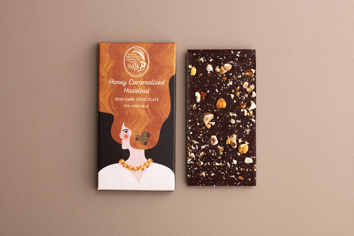 Hazel Mountain 72% Dark Chocolate with Honey Roasted Hazelnuts 70g