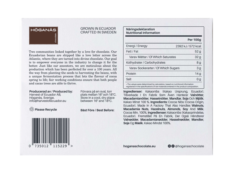 Höganäs Chocolate 100% Dark 70g