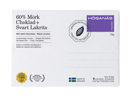 Höganäs Chocolate 60% Dark Chocolate + Liquorice Powder 70g
