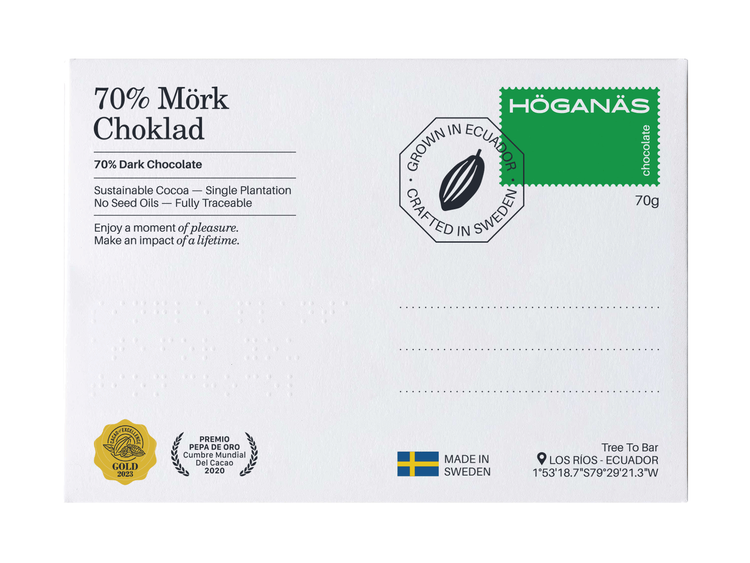 Höganäs Chocolate 70% Dark Chocolate 70g