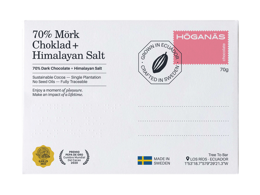 Höganäs Chocolate 70% Dark Chocolate + Himalayan Pink Salt 70g