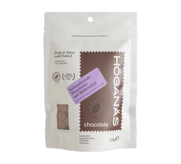 Höganäs Chocolate 36% Milk Chocolate with Caramelized Hazelnuts 135g