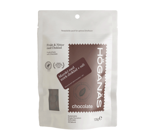 Höganäs Chocolate 60% Dark Chocolate with Salted Almonds 135g