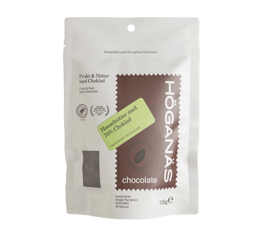 Höganäs Chocolate 70% Dark chocolate with Roasted Hazelnuts 135g