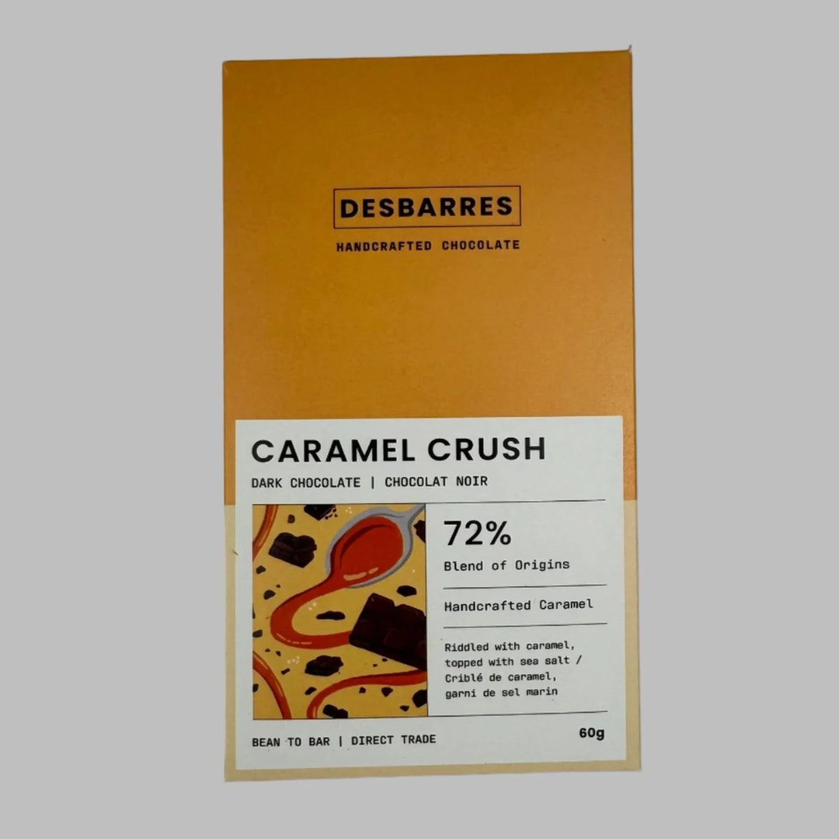 DesBarres 72% Caramel Crush 60g