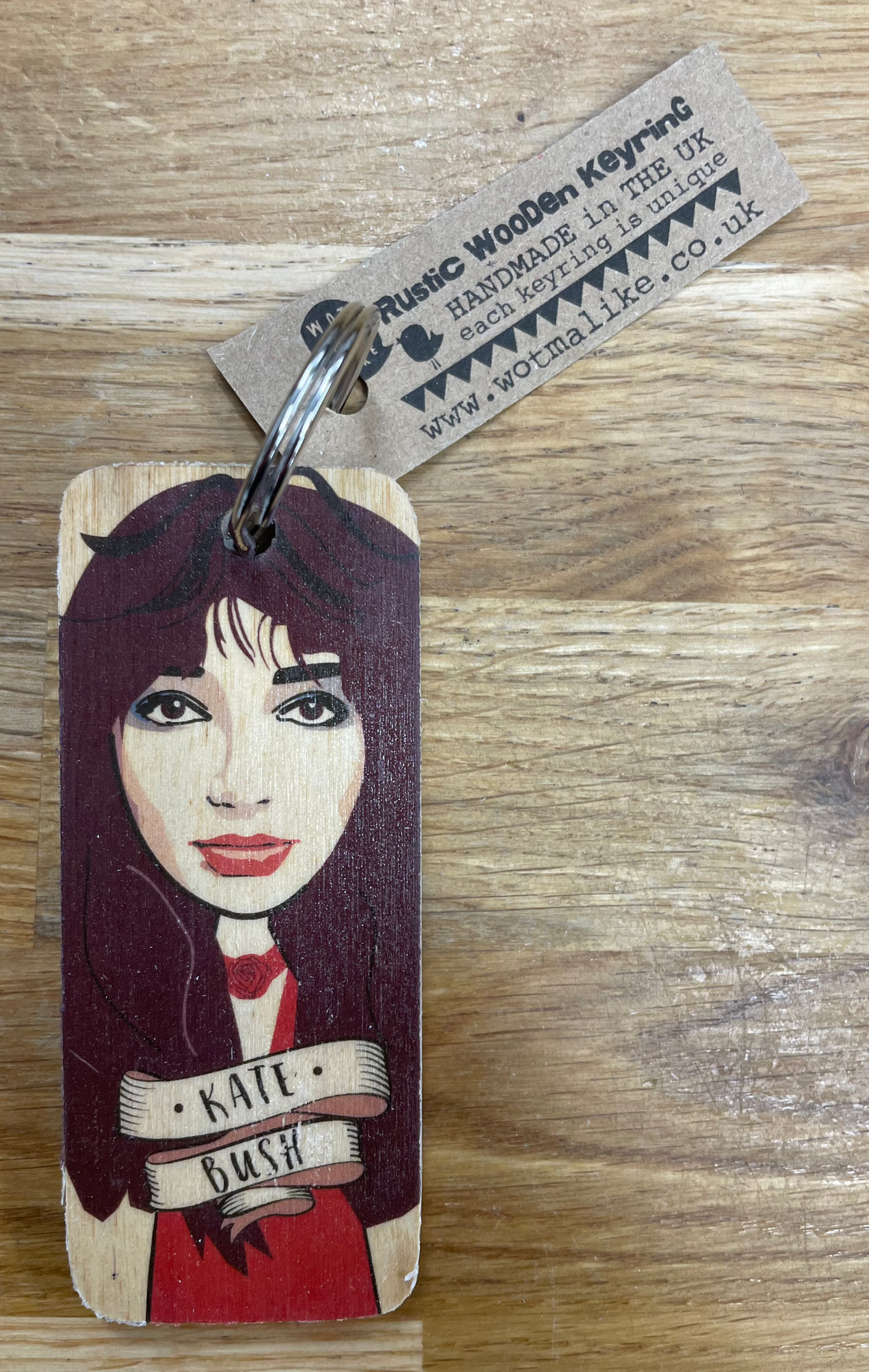 Kate Bush Character Wooden Keyring