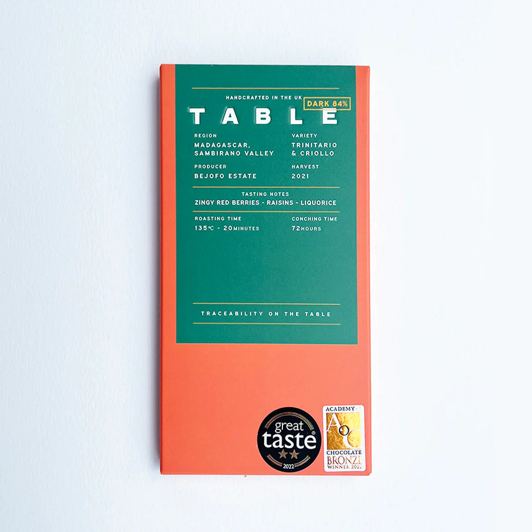 Table Madagascar 84% Dark Chocolate 70g
