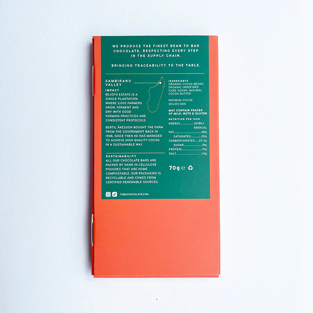 Table Madagascar 84% Dark Chocolate 70g