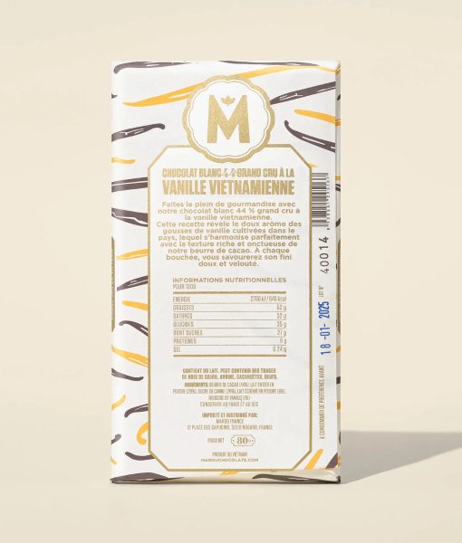 Marou White Chocolate with Vietnamese Vanilla 44% White 80g