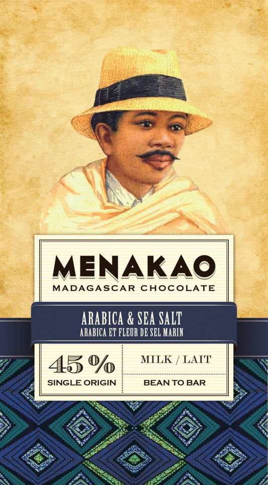 Menakao 45% Milk with Arabica Coffee & Sea Salt 75g