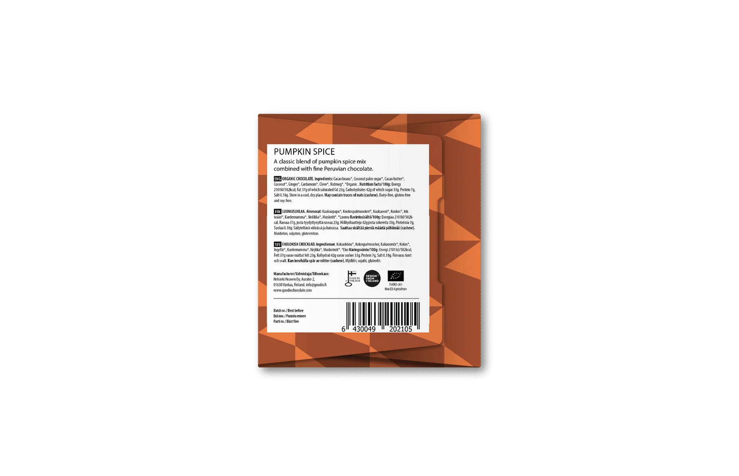 Goodio 49% Pumpkin Spice Chocolate 48g