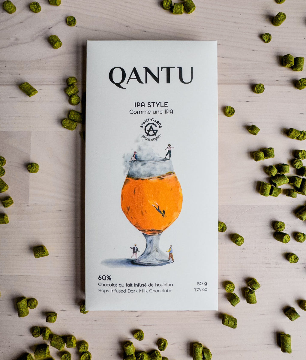 Qantu Like an IPA! Hops Infused chocolate 60% milk 50g