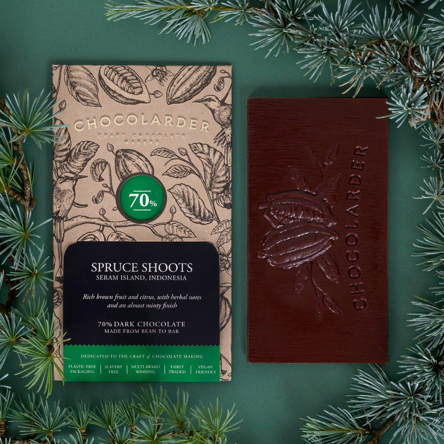 Chocolarder Spruce Shoots 70% Dark 70g